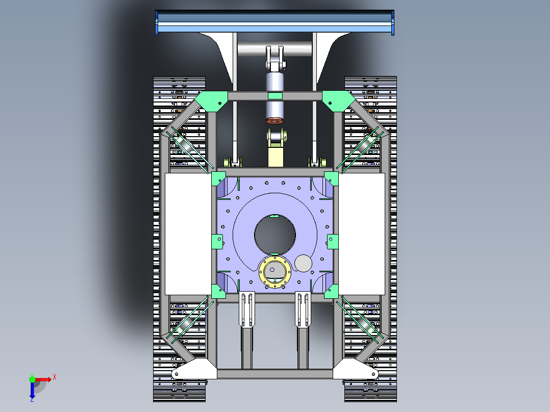 8吨钢制履带底盘俯视图