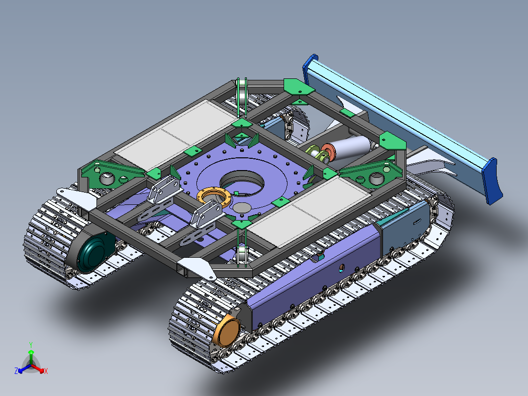 8吨钢制履带底盘正等轴测图