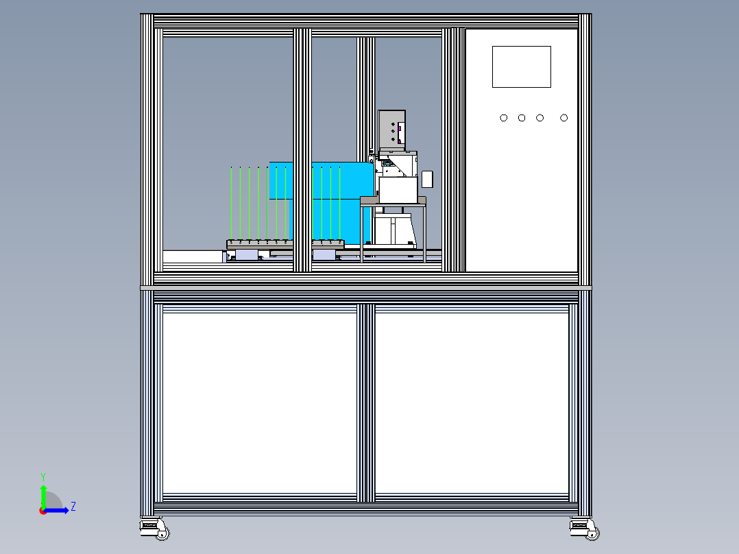 电池片装料机（sw22可编辑+工程图）左视图