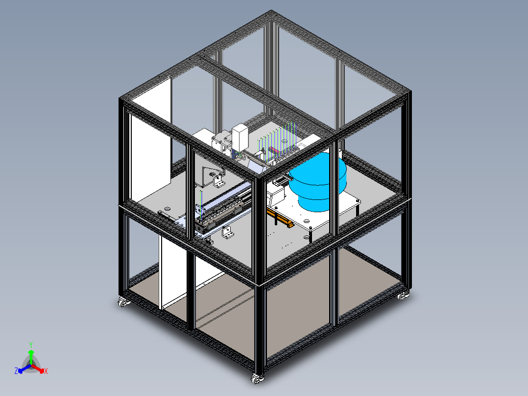 电池片装料机（sw22可编辑+工程图）正等轴测图