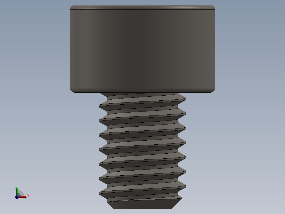 Screw_DIN_912_M6x8F_A2.SLDPRT公制内六角螺钉前视图