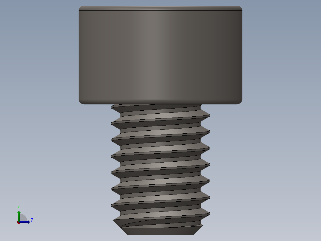 Screw_DIN_912_M6x8F_A2.SLDPRT公制内六角螺钉左视图