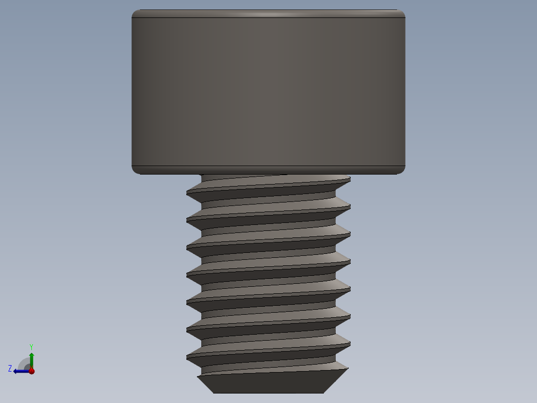 Screw_DIN_912_M6x8F_A2.SLDPRT公制内六角螺钉右视图