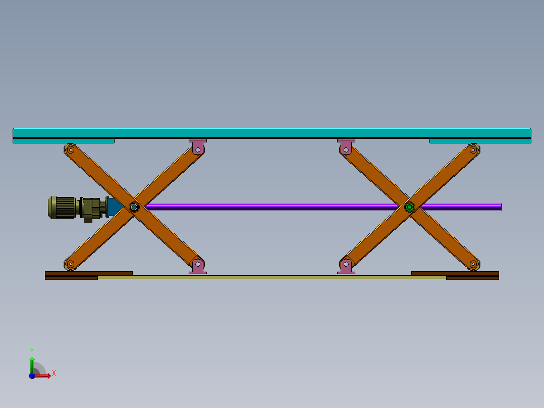 电机丝杠剪刀升降架前视图