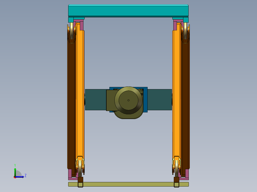 电机丝杠剪刀升降架左视图