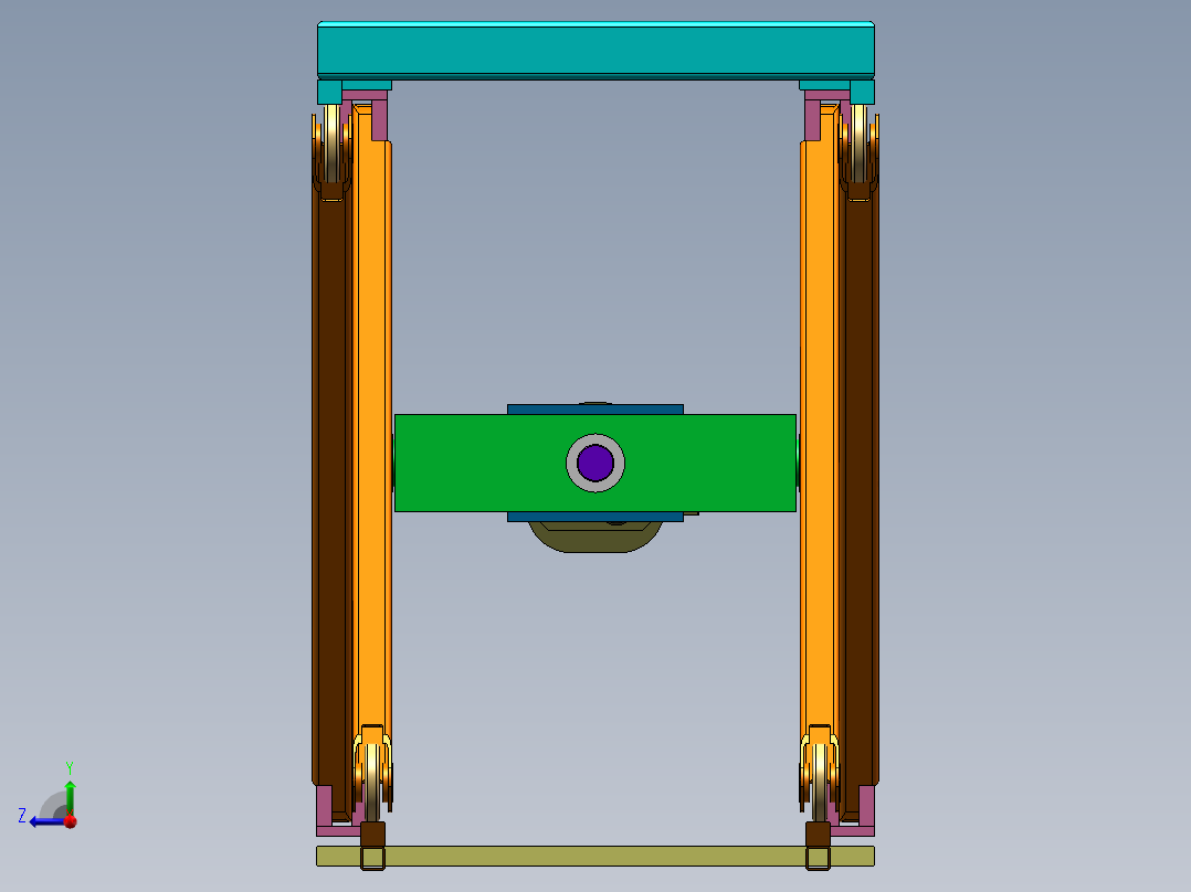 电机丝杠剪刀升降架右视图