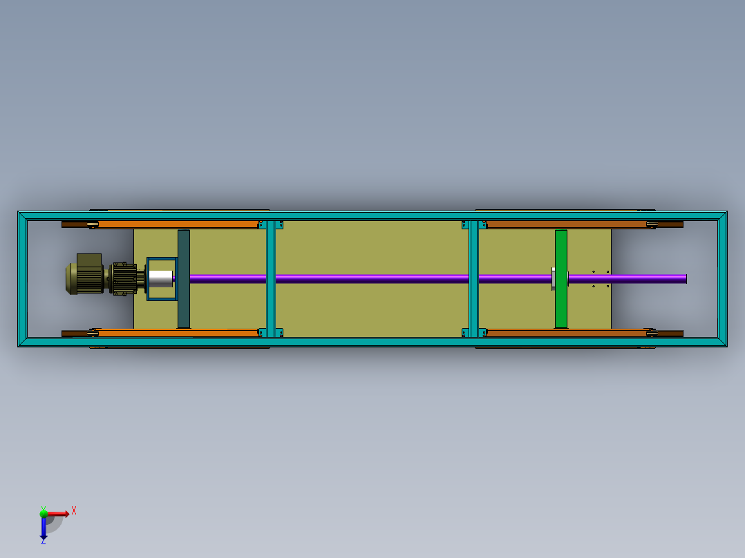 电机丝杠剪刀升降架俯视图
