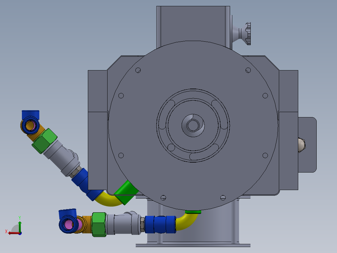 挤出机模型后视图