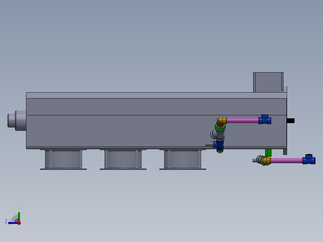 挤出机模型右视图