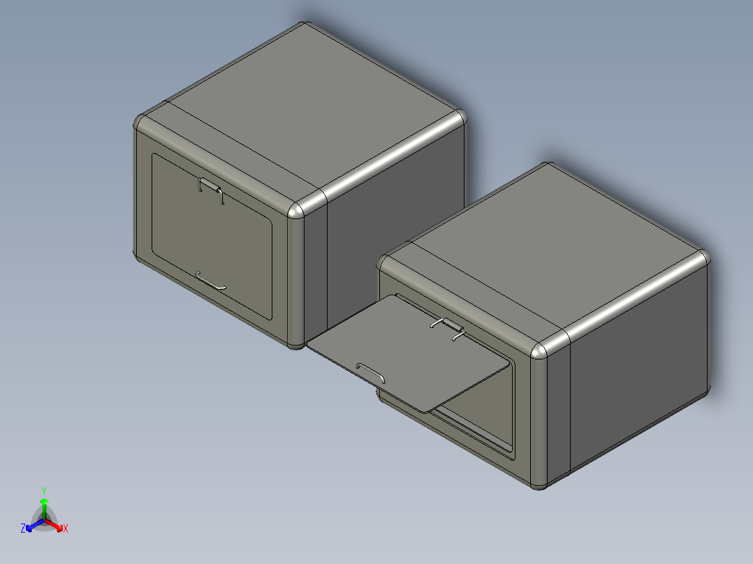收纳盒正等轴测图