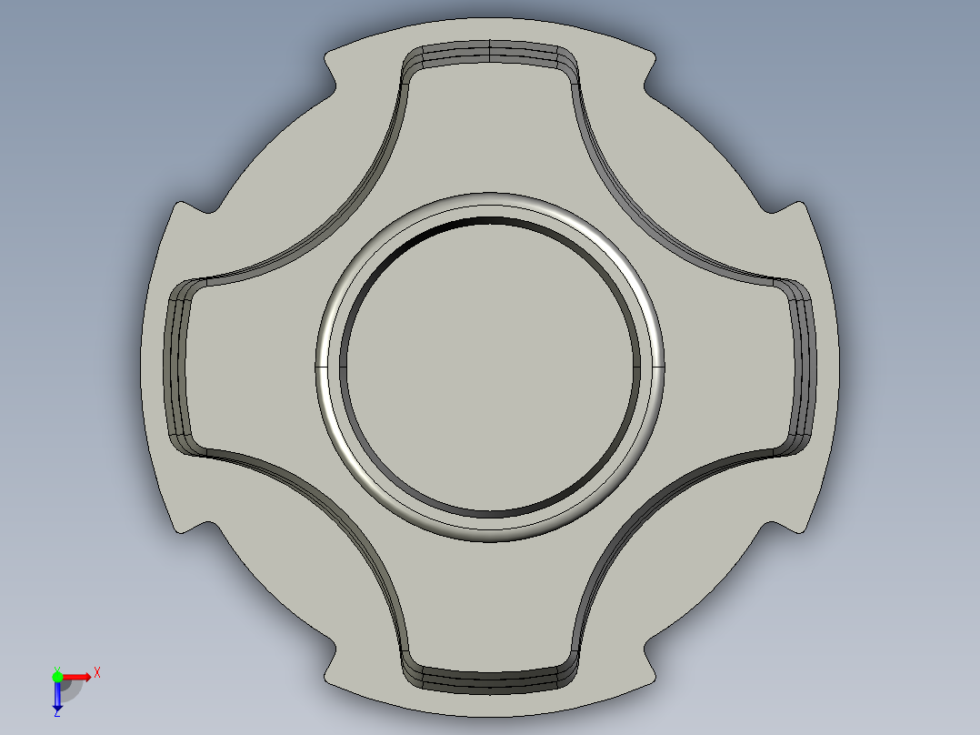 28薄壁线棒端盖俯视图