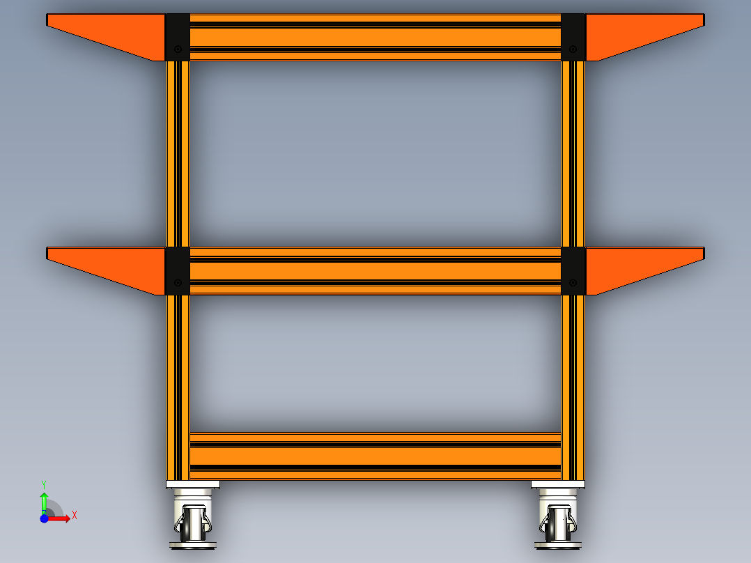 双层滚筒线前视图