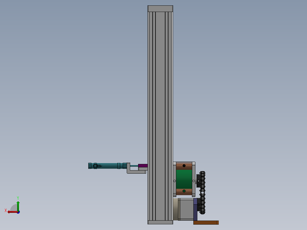 多列弹夹式供料机构后视图