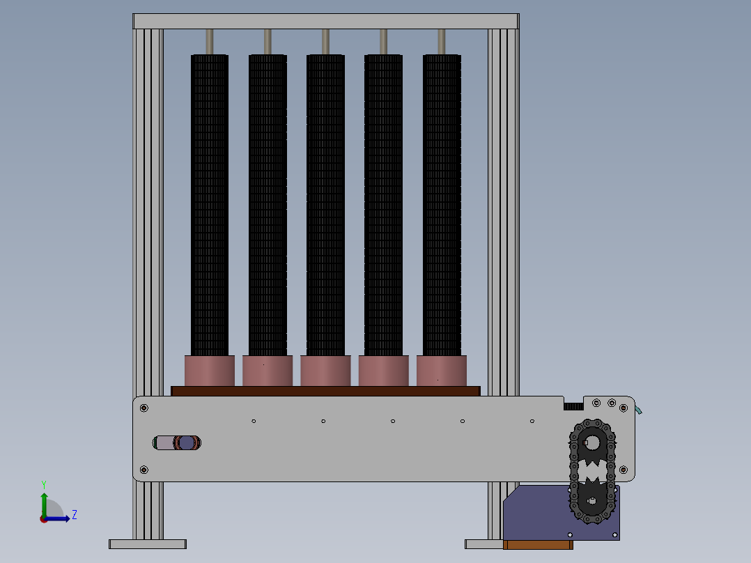 多列弹夹式供料机构左视图