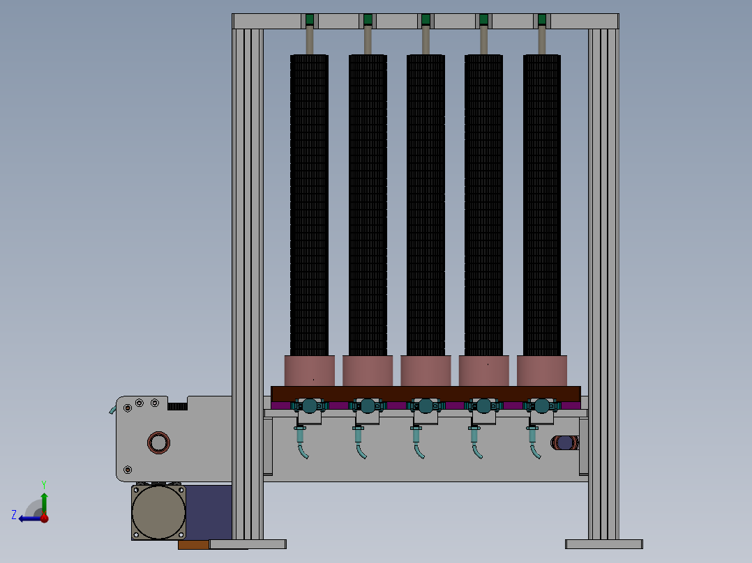 多列弹夹式供料机构右视图