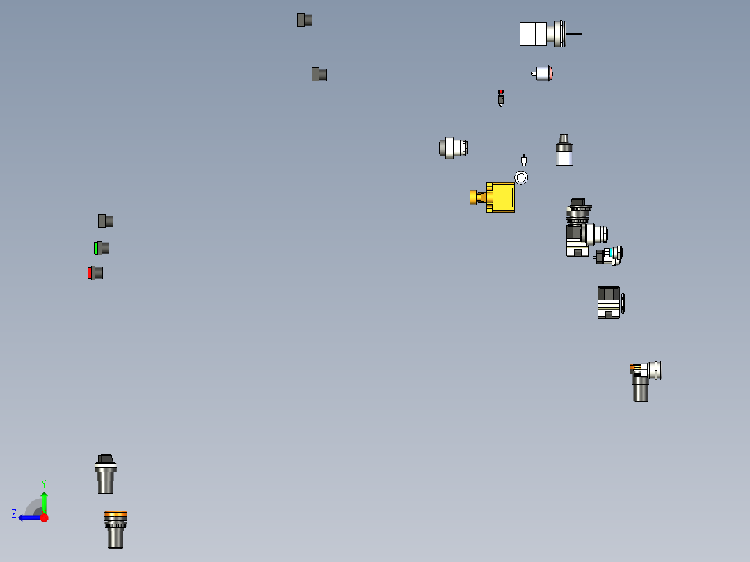 各种电气开关三维模型右视图
