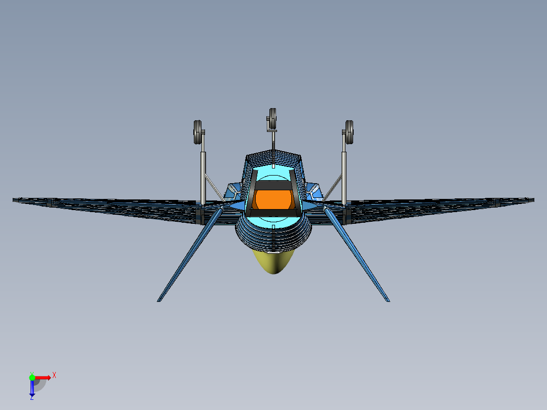 B3004204-波音X-32飞机实体组装模型俯视图