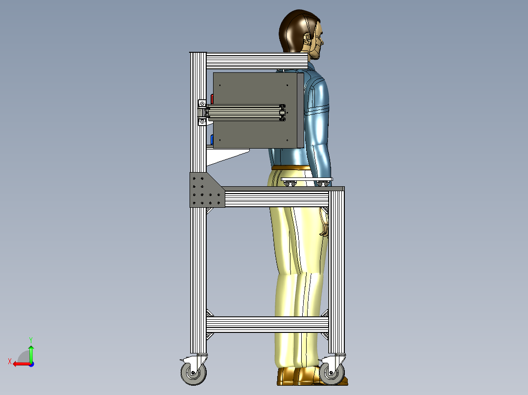 B2004802-铝型材工作站工作台后视图