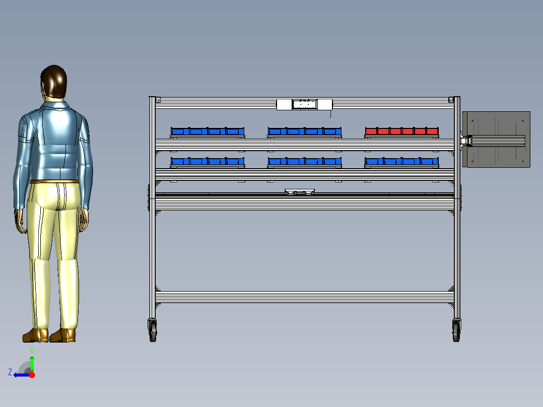 B2004802-铝型材工作站工作台右视图