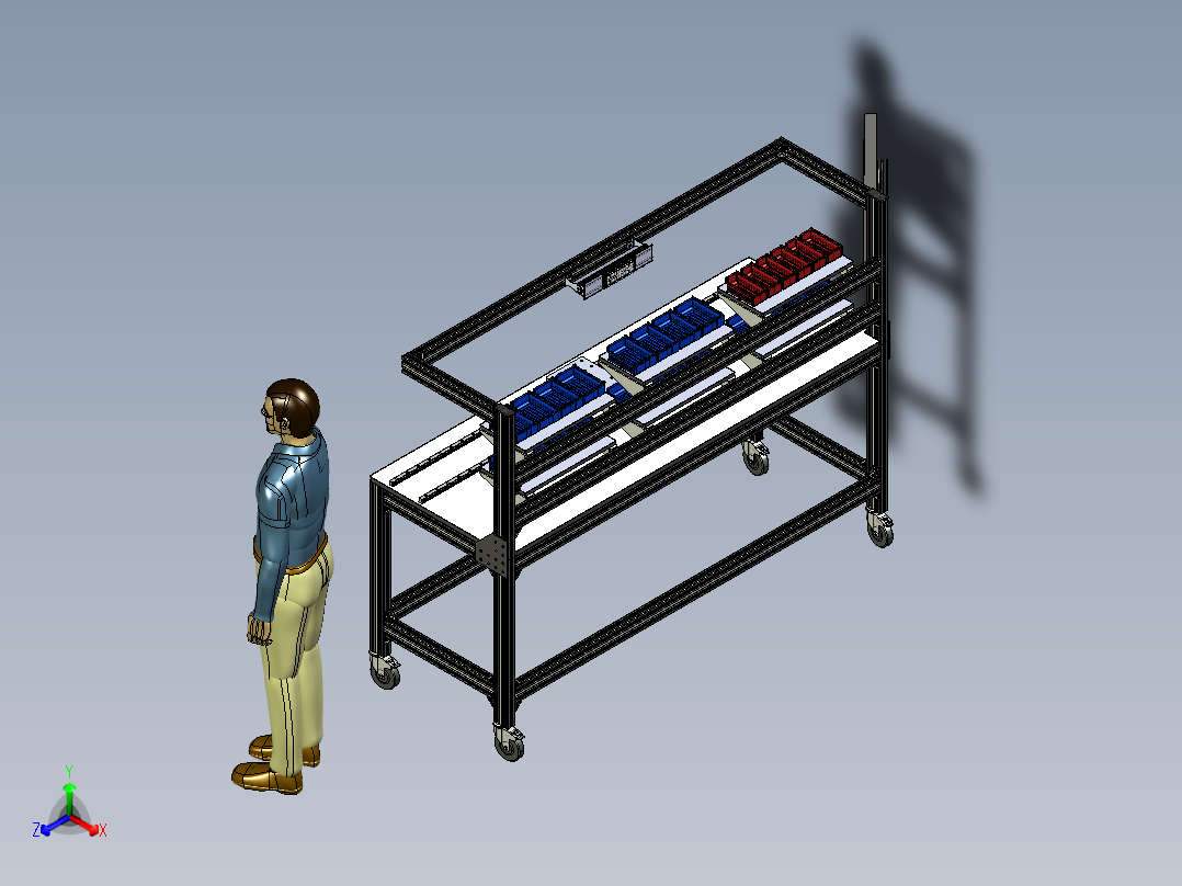 B2004802-铝型材工作站工作台正等轴测图