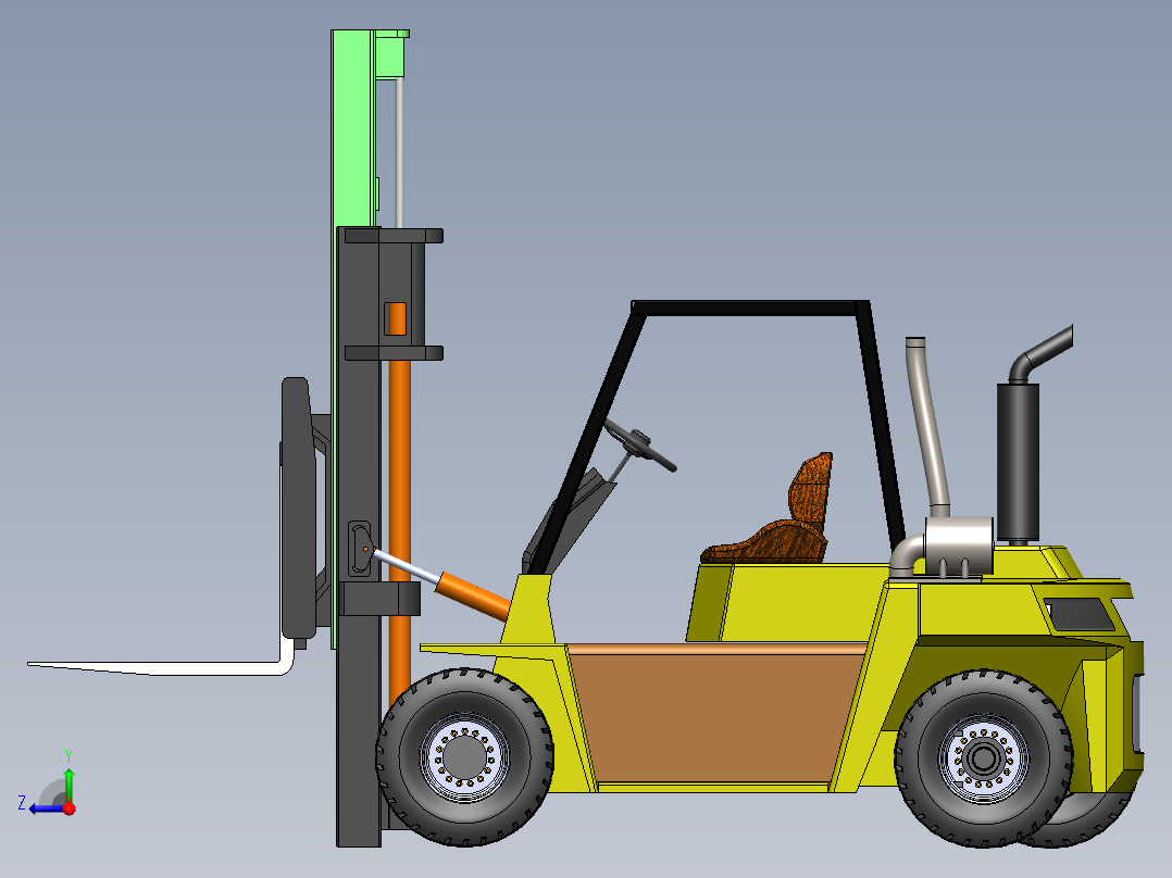 叉车、 叉车 SW STP X_T右视图