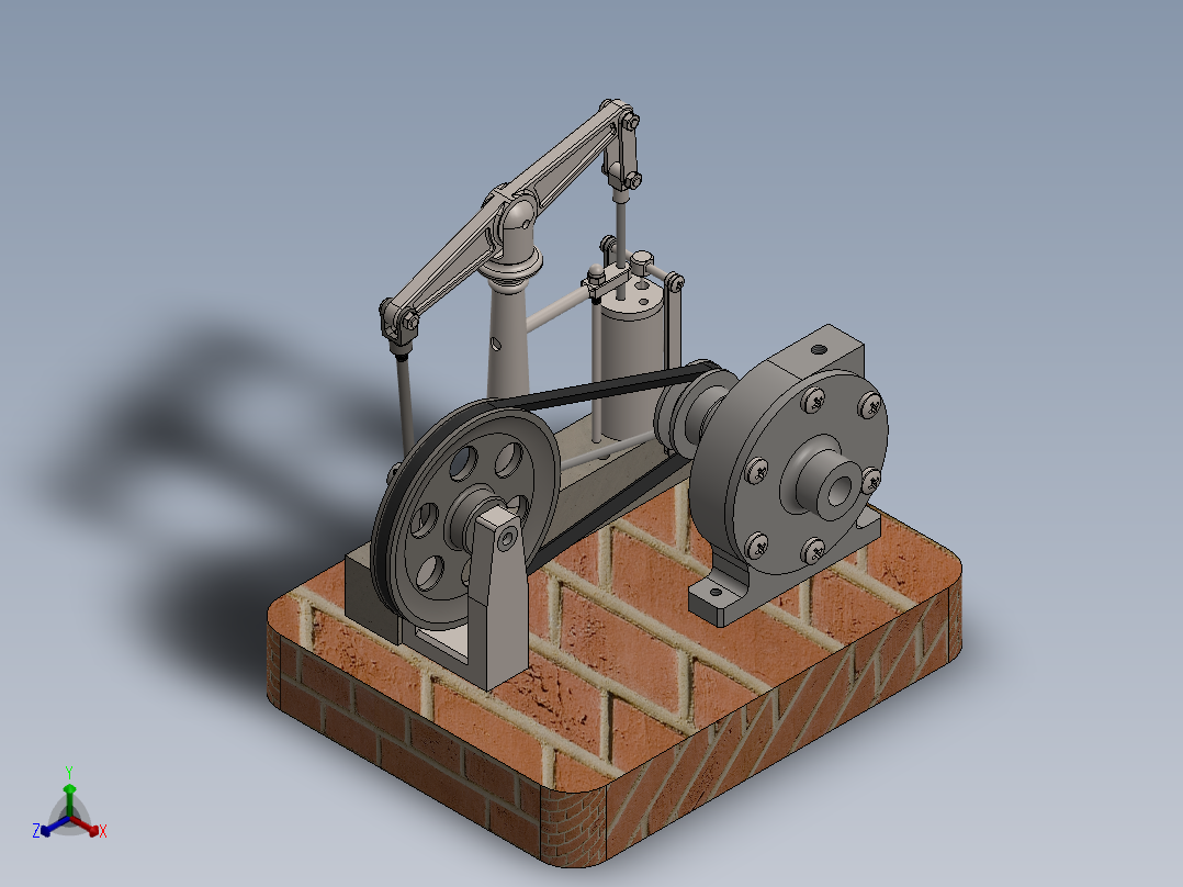 蒸汽机miniature-steam-engine-5832-模型格式为 sw主视图