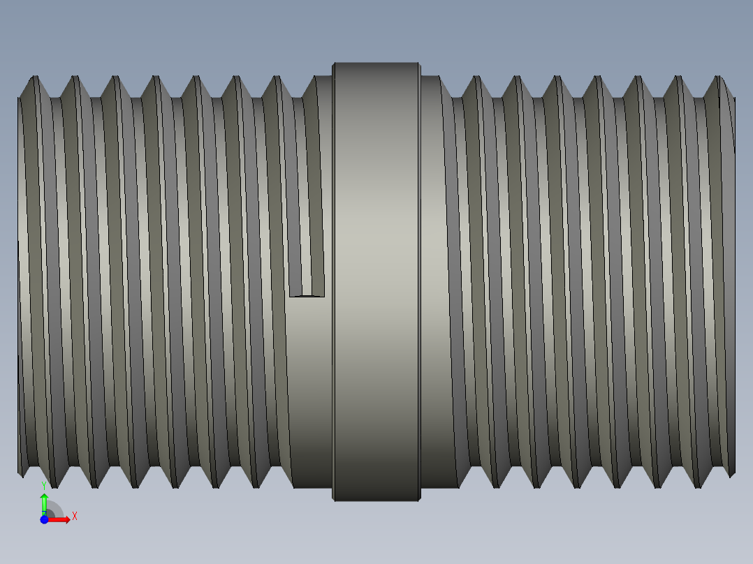 螺纹管对丝-圆边等径 DN10前视图