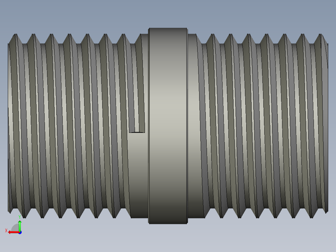螺纹管对丝-圆边等径 DN10后视图