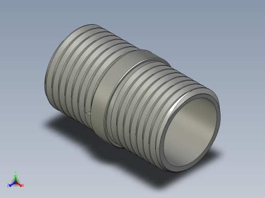 螺纹管对丝-圆边等径 DN10正等轴测缩略图