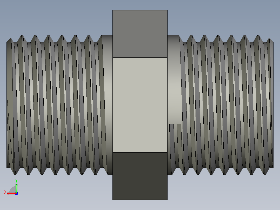 螺纹管对丝-六角等径 DN15后视图