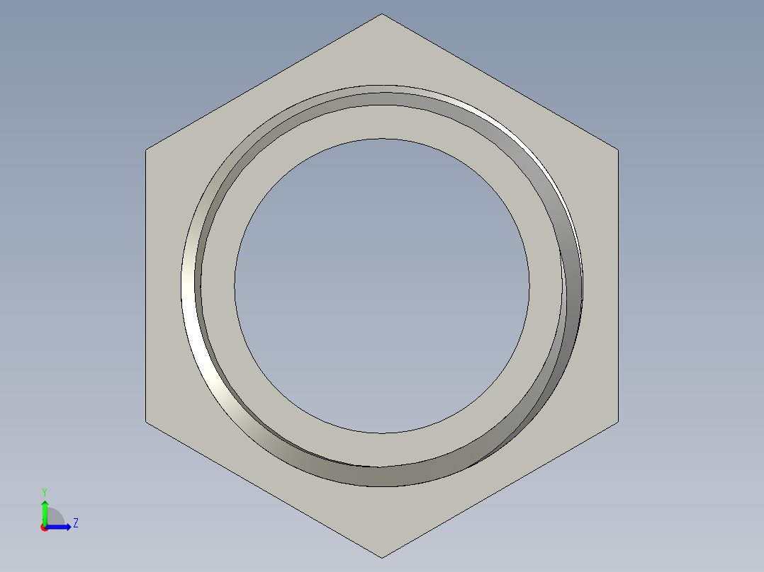 螺纹管对丝-六角等径 DN15左视图