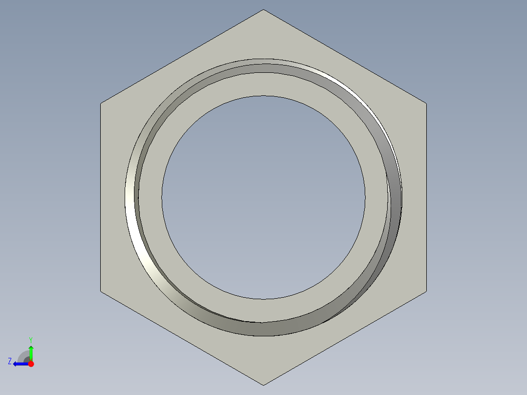 螺纹管对丝-六角等径 DN15右视图