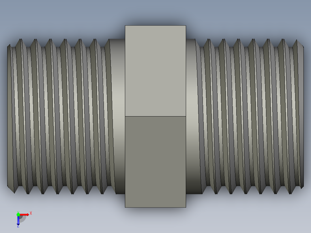 螺纹管对丝-六角等径 DN15俯视图