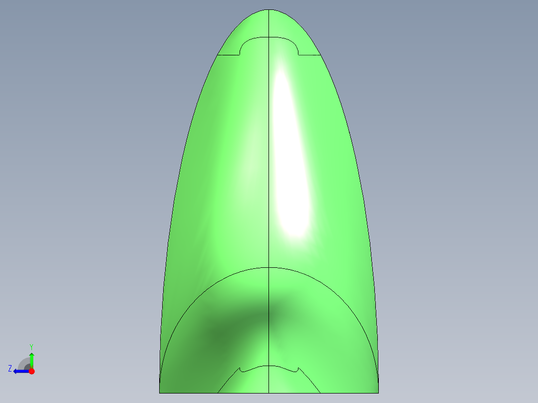 对称曲面右视图