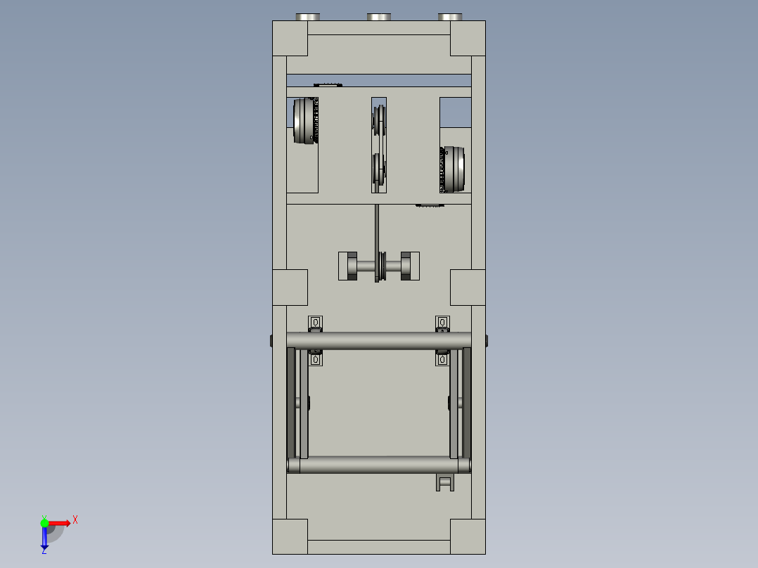 施工升降机缓冲装置俯视图