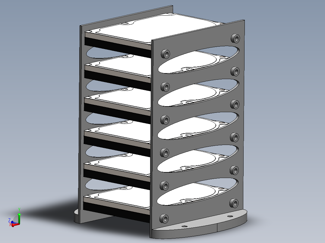 2.5 英寸收纳盒 - 6 磁盘主视图