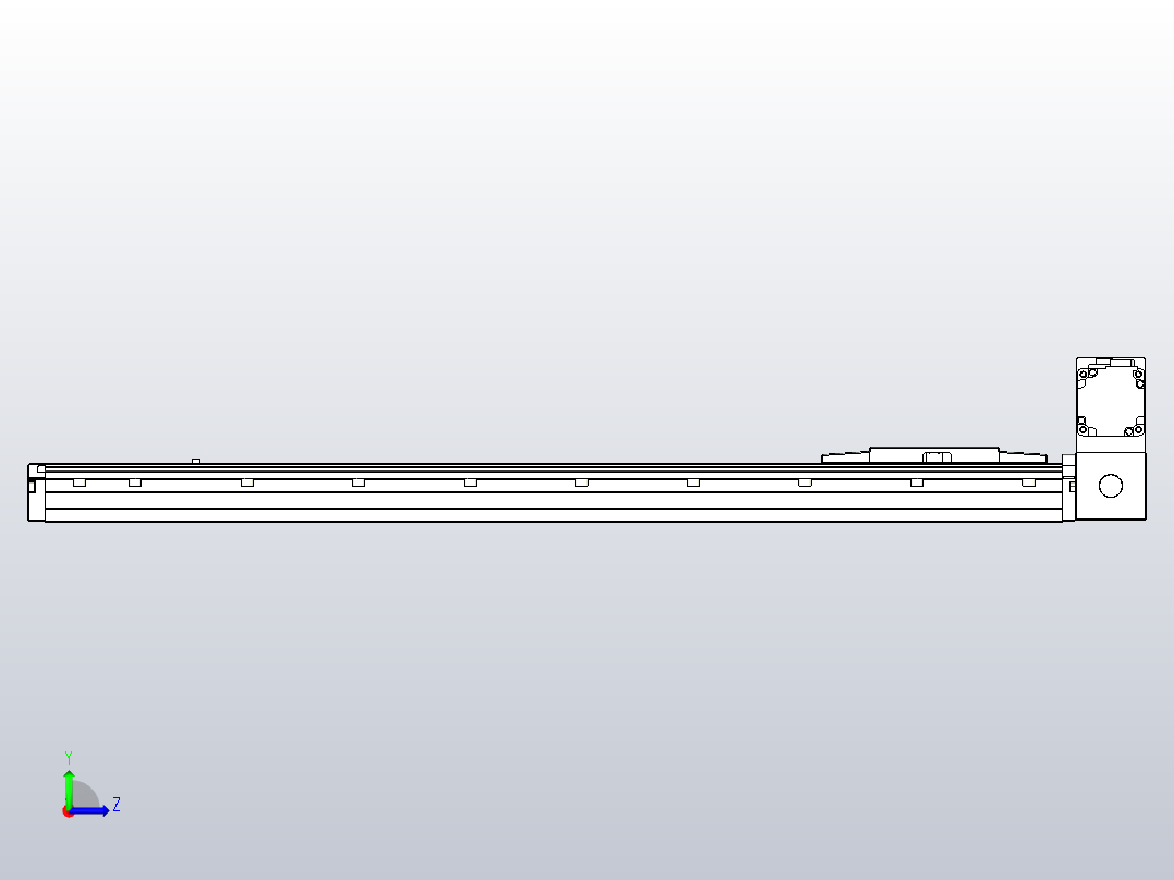 机器人皮带驱动直线轴TPA-GCB-120-P70-L650-RU-M20-N3左视图