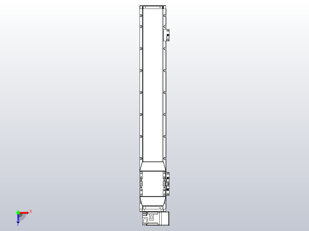 机器人皮带驱动直线轴TPA-GCB-120-P70-L650-RU-M20-N3俯视图
