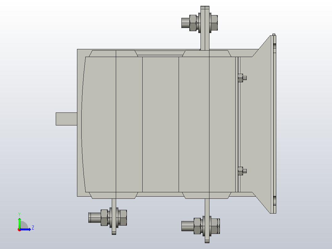 NH40-630_4SZL 4P自动转换开关三维模型202103左视图
