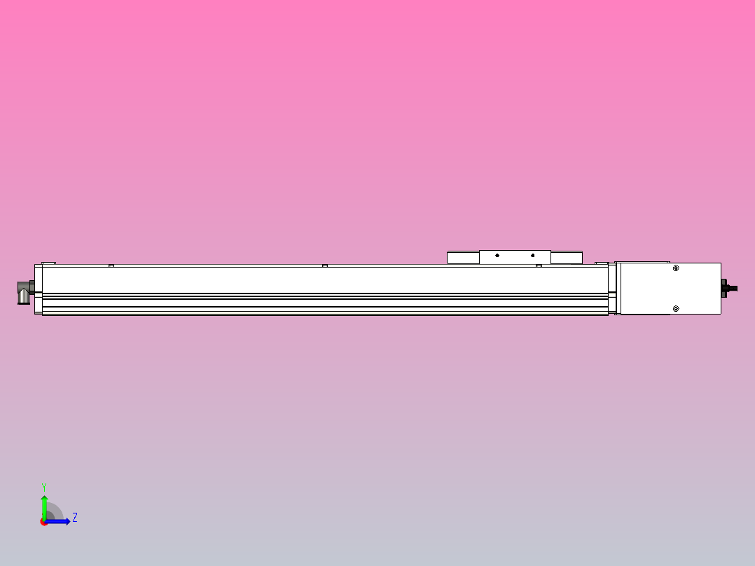 SCM14-500-L滚珠花健、支撑座、滚珠丝杠、交叉导轨、直线模组左视图