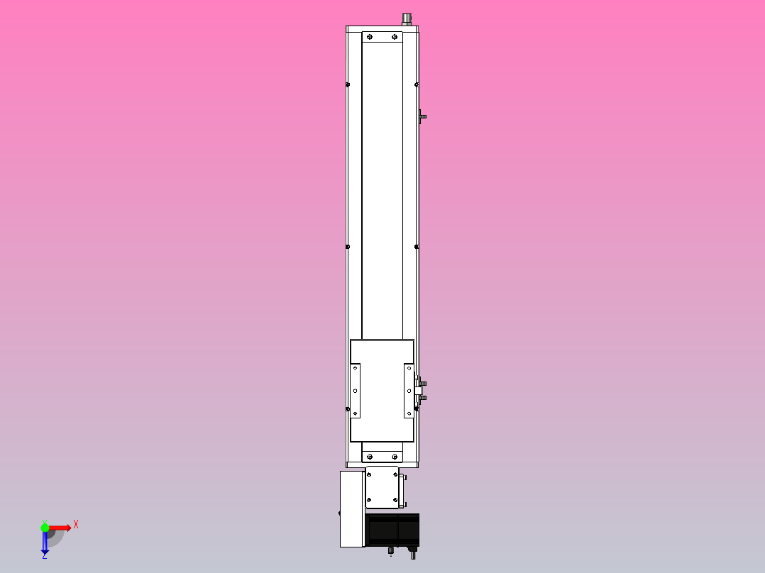 SCM14-500-L滚珠花健、支撑座、滚珠丝杠、交叉导轨、直线模组俯视图