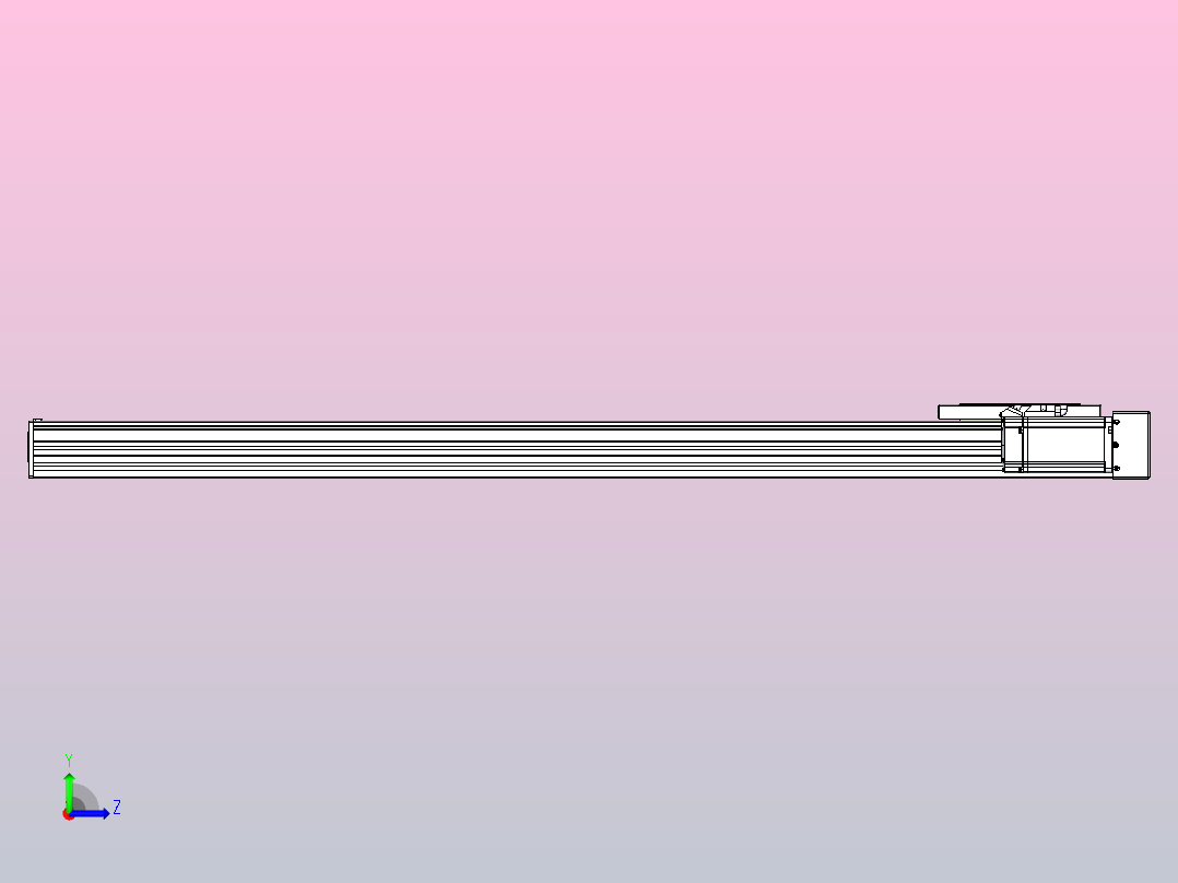 滚珠丝杠直线轴带导轨全封闭TPA-HCR-120D-1610C-L950-ML-Y-P40-N3左视图