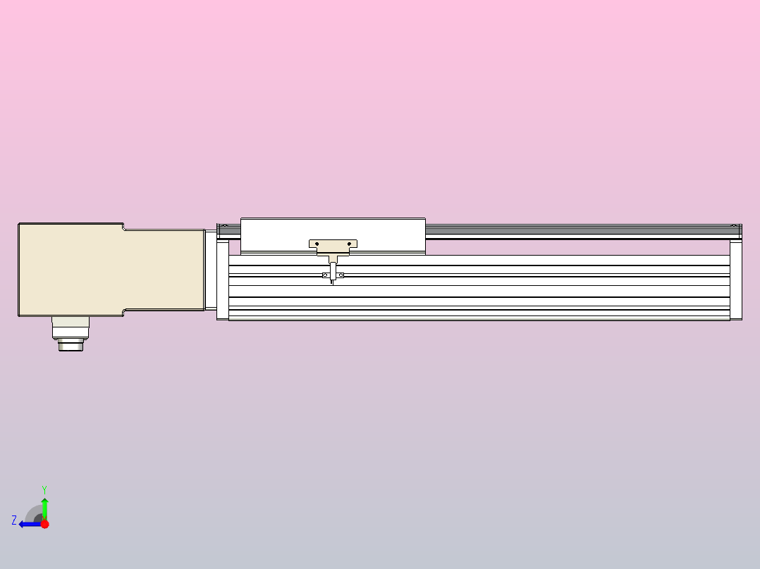 皮带直线轴半封闭可选导轨TPA-HNB-220D-176-L250-MR-Y-P1K-N3右视图