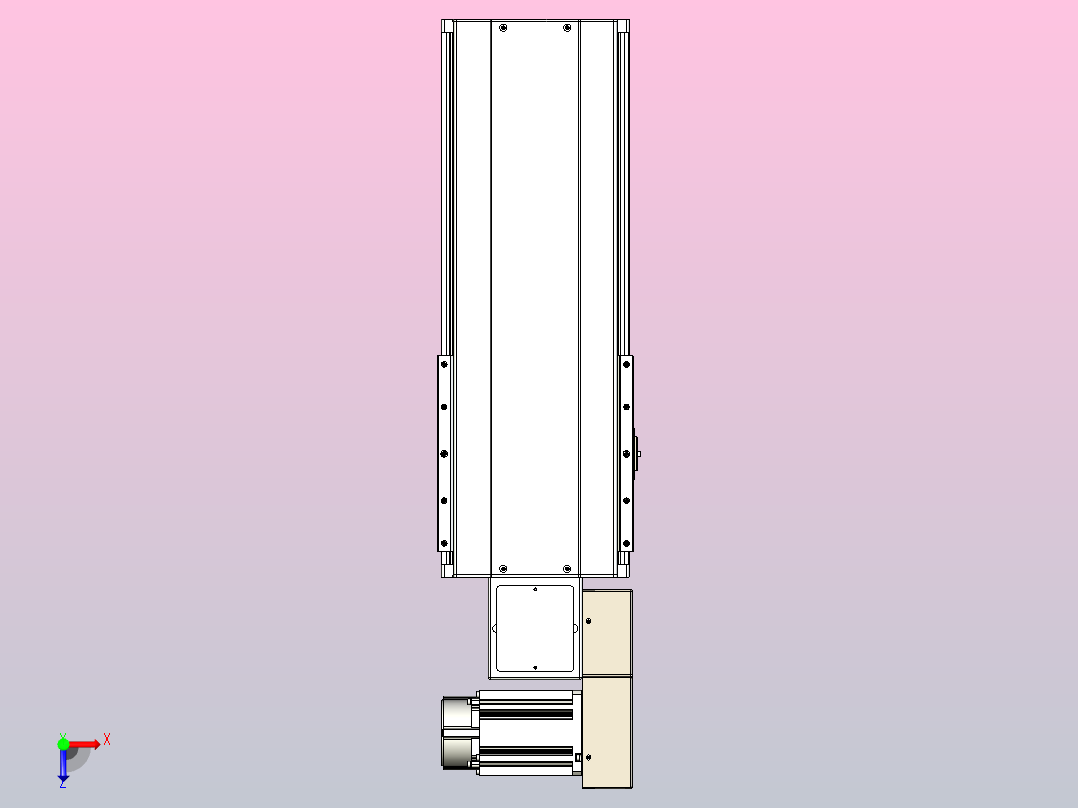 皮带直线轴半封闭可选导轨TPA-HNB-220D-176-L250-MR-Y-P1K-N3俯视图
