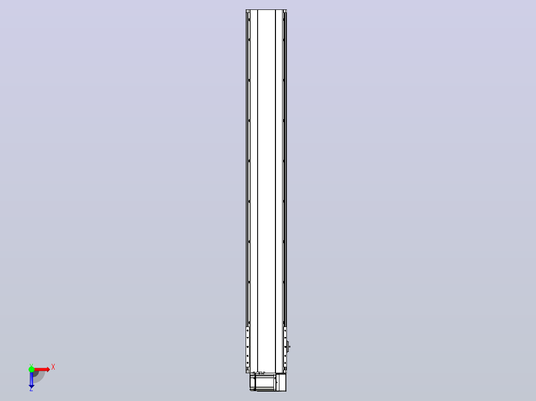 皮带直线轴半封闭可选导轨TPA-HNB-202D-140-L1450-RU-C-P75-N3俯视图