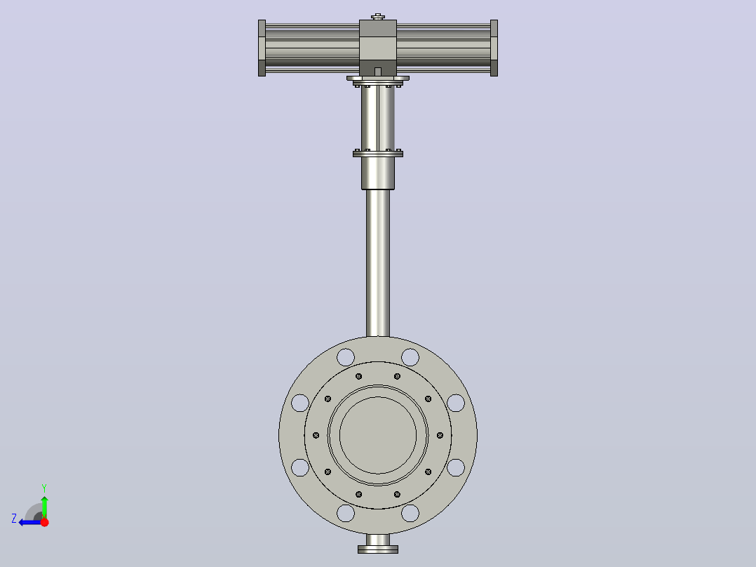 Dt673H(F)-25C.P.R.V[DN150]蝶阀，阀，风阀右视图