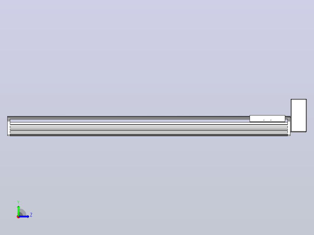 皮带直线轴半封闭可选导轨TPA-HNB-202D-140-L1250-LU-C-P75-N3左视图