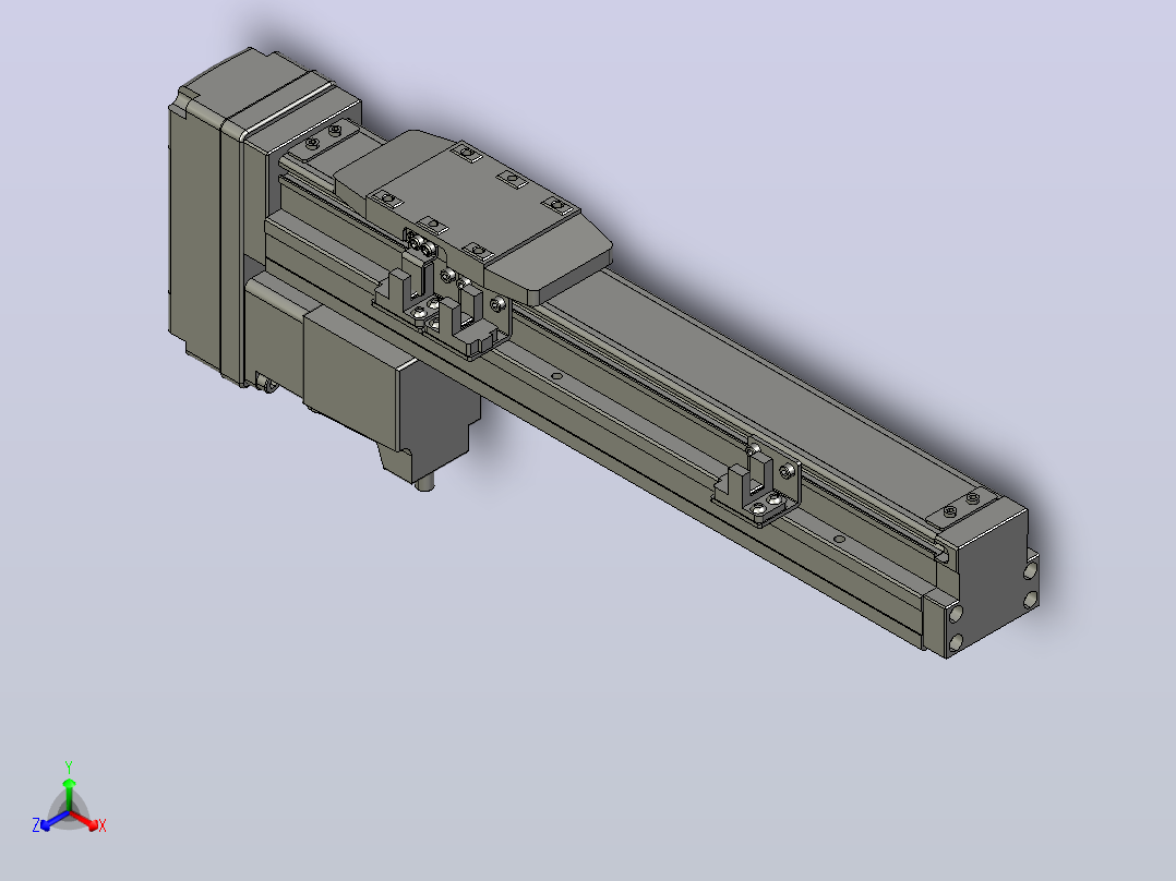 GTH4-L#-150-BM-M05-C3 GTH4内嵌式螺杆滑台 电机后折 TOYO模组主视图