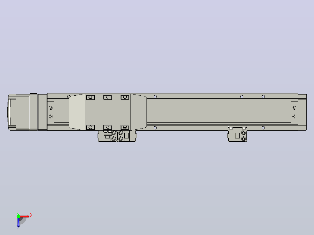 GTH4-L#-150-BM-M05-C3 GTH4内嵌式螺杆滑台 电机后折 TOYO模组俯视图