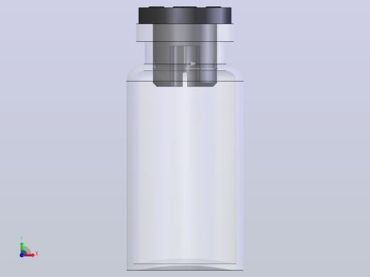 装有药物的玻璃小瓶和带橡皮塞的典型医用小瓶24mm前视缩略图